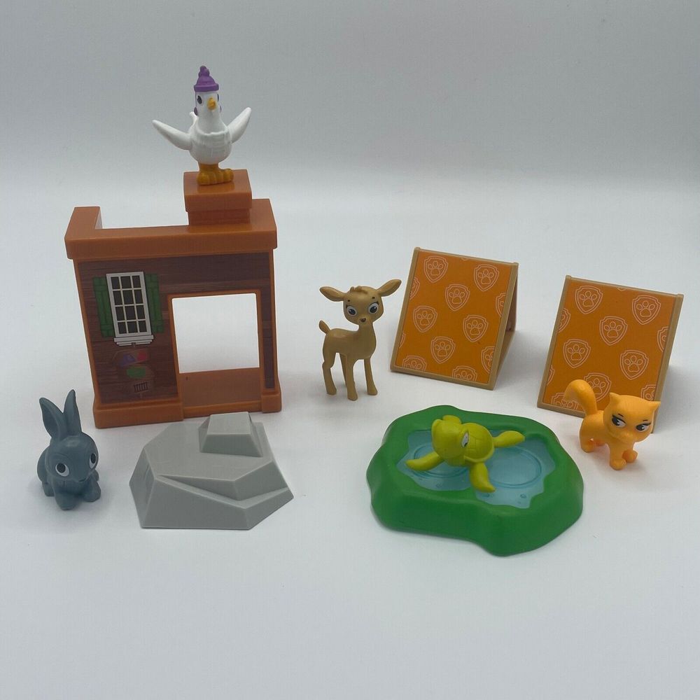 Paw Patrol Figures Chickaletta Chicken, Kitty Cat, Turtle, Deer, Rabbit, Playset